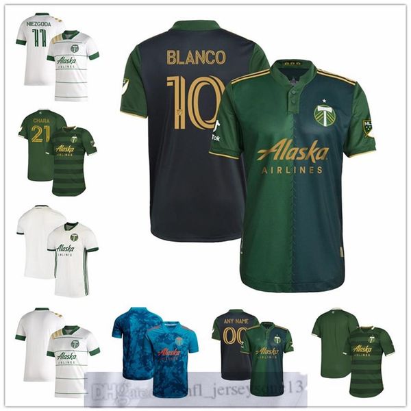 

custom portland mens women youth timbers 21 diego chara 8 diego valeri 10 sebastian blanco green 2021 primary authentic player jer182m, Black