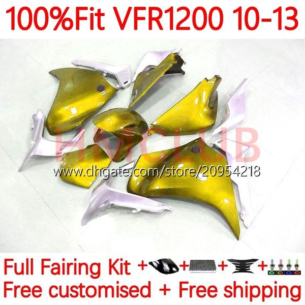 Órgão de injeção para Honda VFR1200F Crosstourer VFR 1200 RR CC F 10-13 15NO.92 VFR1200X VFR-1200 VFR1200 10 11 12 13 VFR1200RR 2010 2012 2013 2013 OEM Fairing Golden Golden