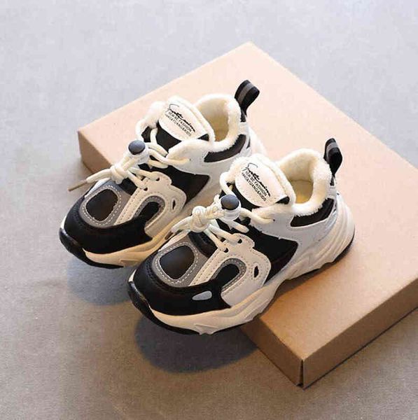 

sneakers boys girls baby with fur fashion sneaker toddler kids trainers infant soft shoes children sport shoes drop shipping g220810, Black;red