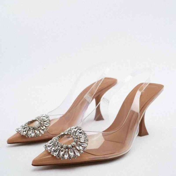

dress shoes za transparent high heels woman summer elegant s luxury sandals heeled party pumps slingbacks 13gp, Black