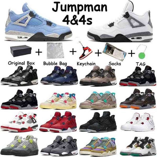 

2021 jumpman 4 4s university blue mens basketball shoes starfish metallic purple black cat bred red cactus jack men women outdoor running