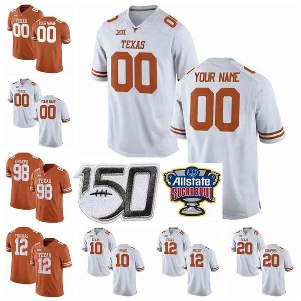 Texas Longhorns Maglie da calcio rare Keaontay Ingram Jersey DeGabriel Floyd Roschon Johnson Kenyatta Watson II Devin Duvernay Punto personalizzato