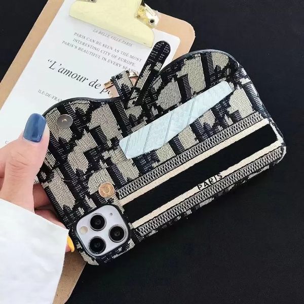 

luxury designer phone cases fashion brand wallet case for iphone 11 12 13 pro promax 7p 8p xr xsmax cover anti-fall cell case with card pock