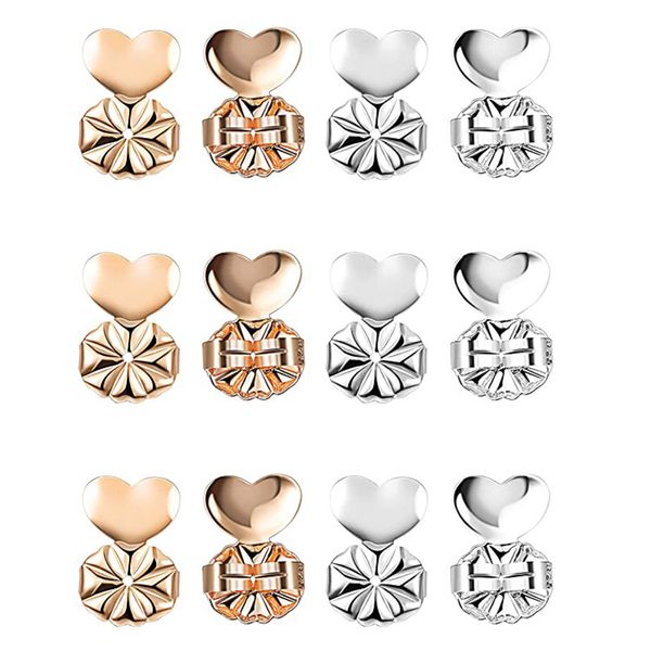 Love Heart Earring Backs Support Lifts Adatto per risultati di gioielli Colore oro Colore argento Componenti Accessori