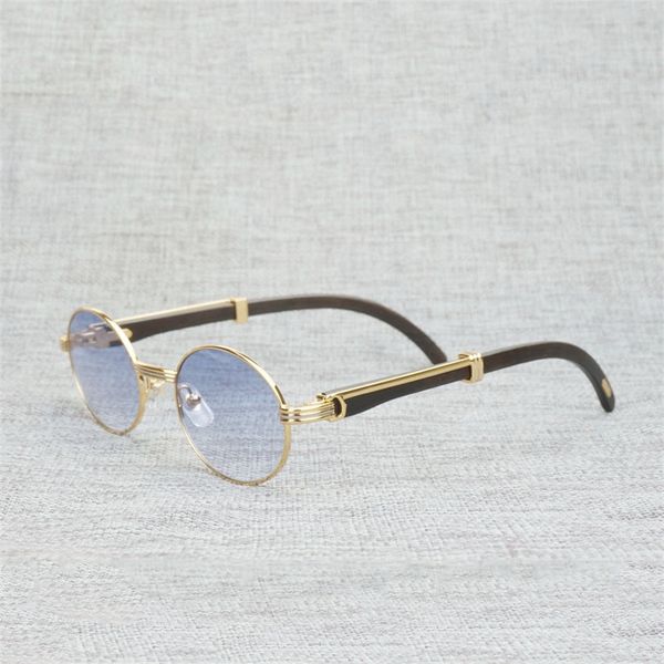 

vintage natural buffalo horn sunglasses men wooden clear glasses frame wood round sun glasses for summer outdoor oculos gafas, White;black