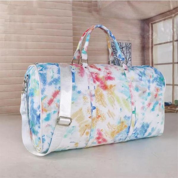 

men duffel bags fashion designer women travel bag poker black flower luggage handbags large capacity sport outdoor to309j