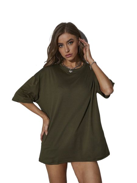 

oversized solid drop shoulder tee a6xj#, White