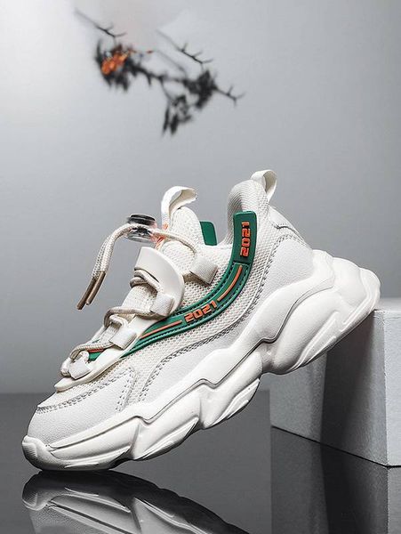 

boys lace-up front chunky sneakers she01, Black