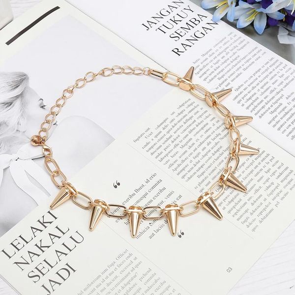 Ketten 1 stück Trendy Nieten Punk Goth Handgemachte Choker Halskette Silber Spike Niet Rock Gothic Für Frauen