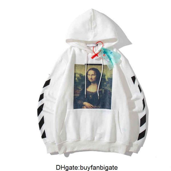 

mens classic loose offs sweatshirts fashion brand hoodie designers luxury pullover back oil paint arrow x men women t shirt hl0g, Black