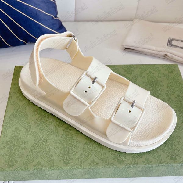 

basketball shoes 660243 jelly rubber designer sandal thick square toe slippers women mini double s summer girls beach slides luxurys designe