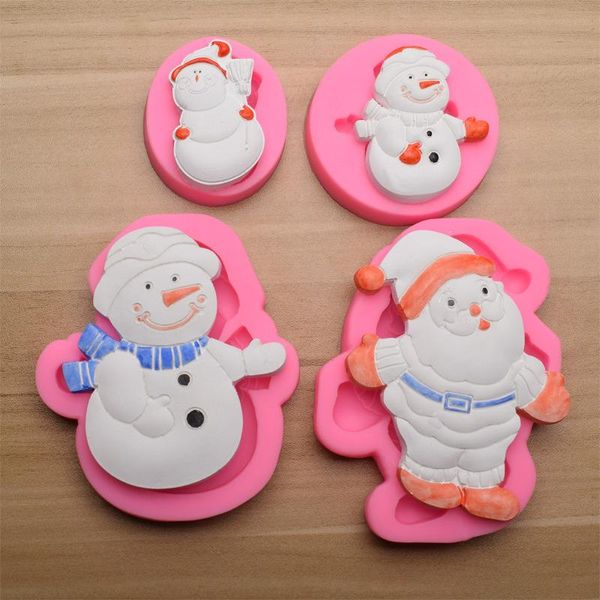 Backformen 5 Stück Weihnachtsküche DIY Weihnachtsmann Schneehandschuhe Silikon Schokolade Kuchen Dekoration Form Fondant Werkzeuge ZubehörBacken