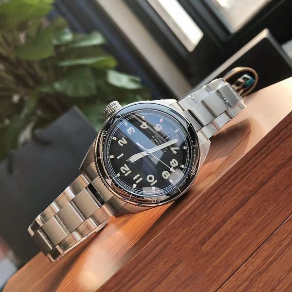 

business watch automatic machinery swiss sw200-1 movement 42 mm 904 fine steel case bidirectional rotating bezel fast detachable watchband f, Slivery;brown