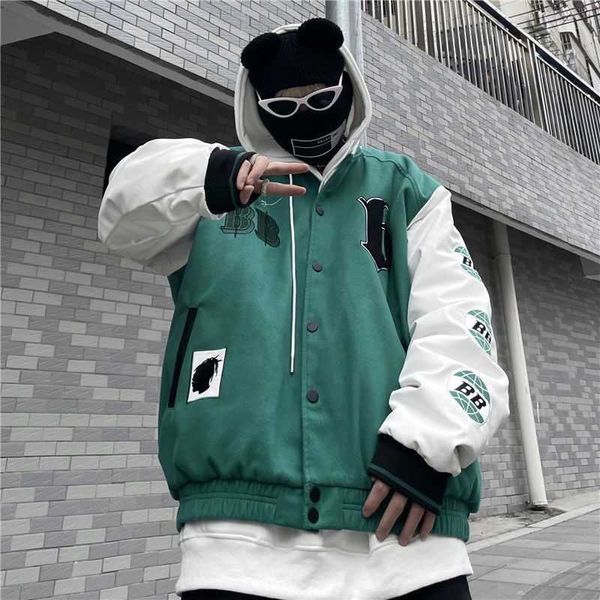 Giacche da uomo Hip Hop Moda uomo Lettera Harajuku Oversize Trendyol Streetwear Cappotto Uomo Abbigliamento donna Stampa con logo Cappotti