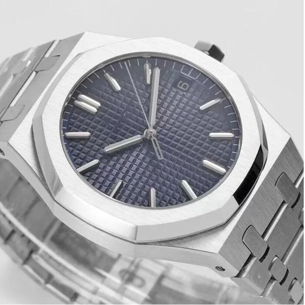 

mens watch 15500 15400 automatic mechanical 41mm stainless steel business wristwatches for men fashion gift montre de luxe sapphire glass wa, Slivery;brown