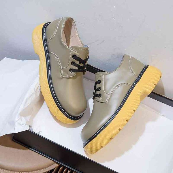 

dress shoes british style small leather shoes women's versatile big head baby student thick soled muffin nb71, Black