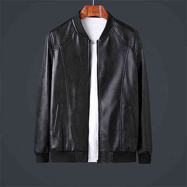 

thoshine brand spring autumn men leather jackets pockets smart casual style male pu faux leather jacket moto & biker outerwear t220728, Black