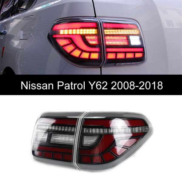 Luz de cauda de estilo de carro para Nissan Patrol Y62 2008-18 Taillights Levou lâmpada traseira de luz traseira   freio   parque   luzes de sinal