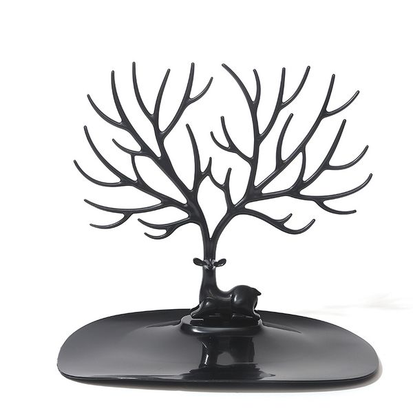 

deer antlers jewelry stand display for earrings necklace bracelets anklet pendant rings organizer holder tree tower decor jewellery organize, Black
