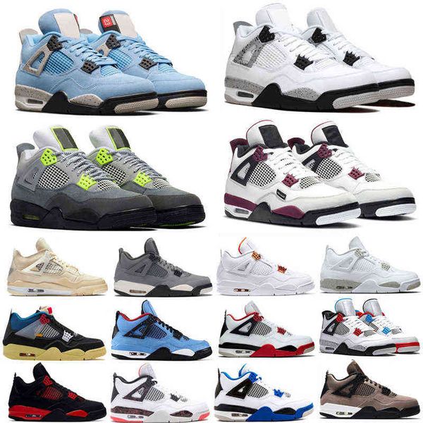 

jordens 4 11mens 4s outdoor shoes for university blue bred fire red metallic white oreo taupe haze cactus jack women sports trainers sneaker, Black