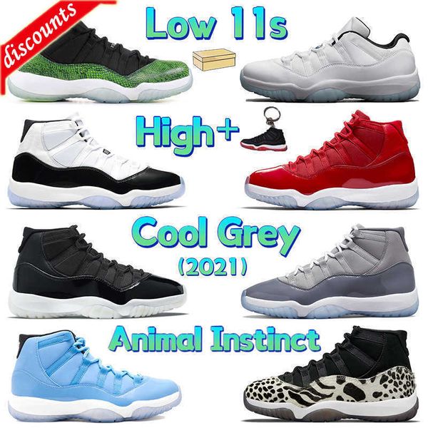 

sandals 11 with box basketball shoes men women sneakers 11s sports trainers cool grey jubilee bred legend university blue animal instinct lo, Black