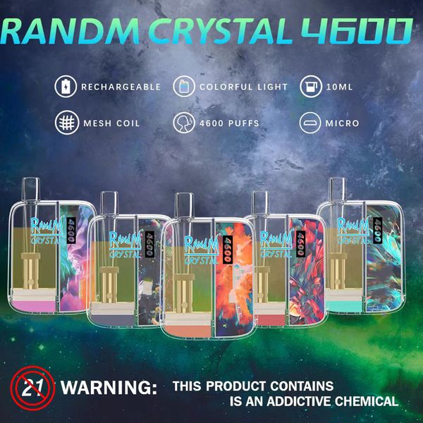 

electronics product original randm crystal 4600 puffs cigarettes disposable e-cigarettes12flavor avaialble manufacturer direct offer
