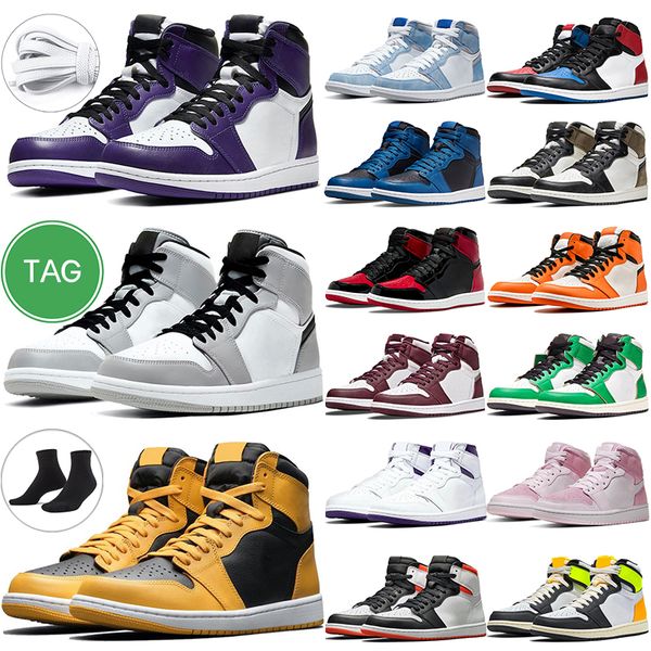 

new 1s men women high og basketball shoes obsidian royal university blue jumpman outdoor mens black gum sports good sneakers