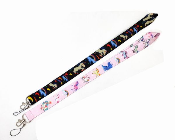 Celas de telefone celular Charms 20pcs Cartoon Girl Love Lanyard Strap for Keychain Id Card Tampa Pass Gym Gym Usb Batcher Key Ring Neck Straps Acessórios Presente de joias