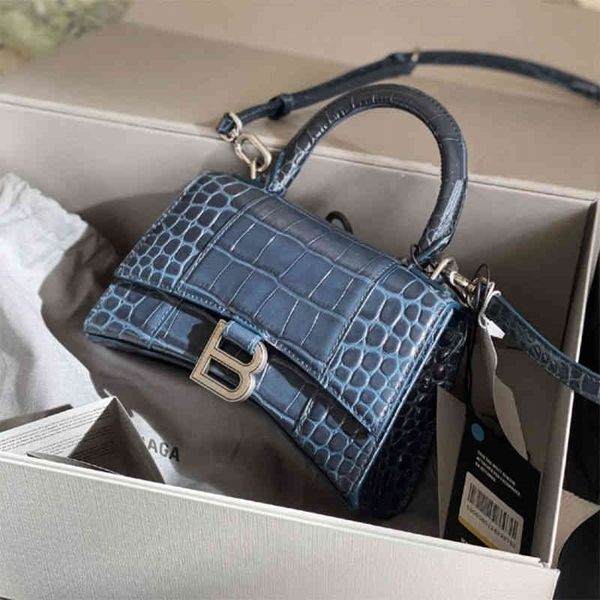 

women handbags classic balencigass bags women's family bag 2022 hourglass leather handag crocodile pattern shoulder messenger