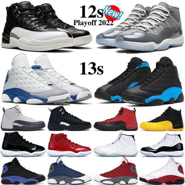 

2022 men women basketball shoes 11 11s cool grey 25th anniversary 12s royalty taxi 13 13s french blue black cat he got game flint mens