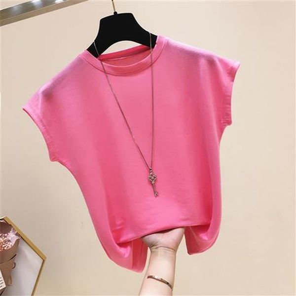 

knitting summer short-sleeved women's t-shirt p3 220328, White