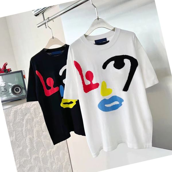 T-shirt unisex a forma di lettera con etichetta Lover Coppia Camicia estiva in cotone traspirante T-shirt alla moda bianche nere