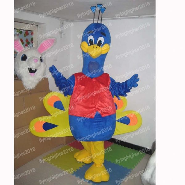 Costume della mascotte del pavone di Halloween Cartoon Burger Personaggio a tema anime Carnevale Abito unisex per adulti Festa di compleanno di Natale Vestito all'aperto