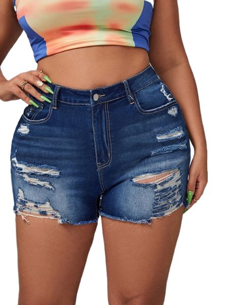 

premium plus ripped raw hem denim shorts g0wp#, White;black