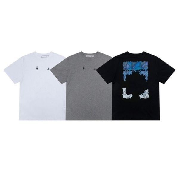 

fashion brand white mens t shirts designer classic back arrow melt gradient t-shirt luxury 3d letter print casual loose clothing women coupl, White;black