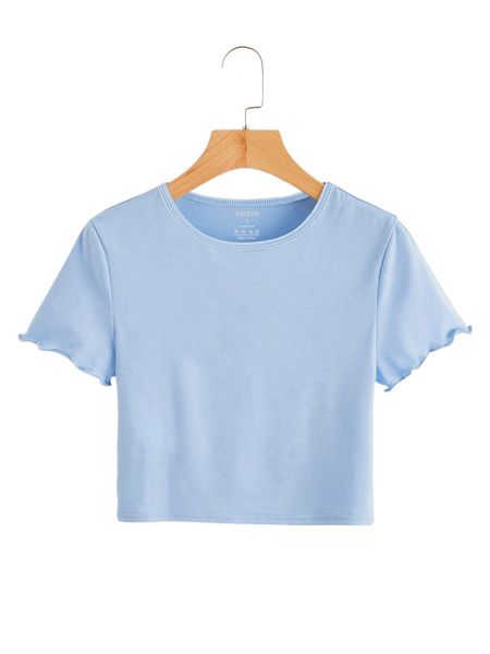 

lettuce trim round neck tee c1bn#, White