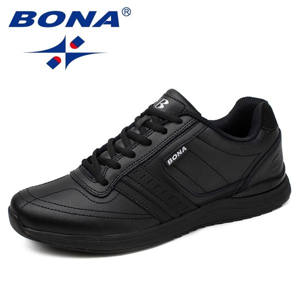 

bona style men casual shoes lace up comfortable soft lightweight outsole hombre 220614, Black;white
