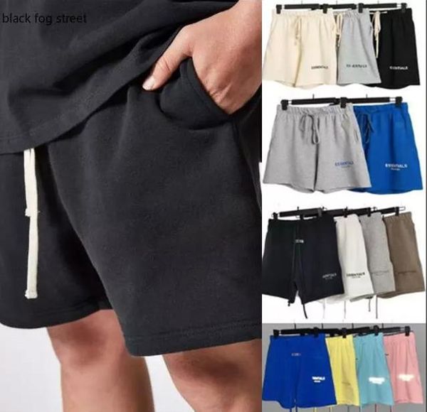 Calça shorts de verão academia hombre ess hip hop moda moda masculina roupas pretas calças de moletom cinza