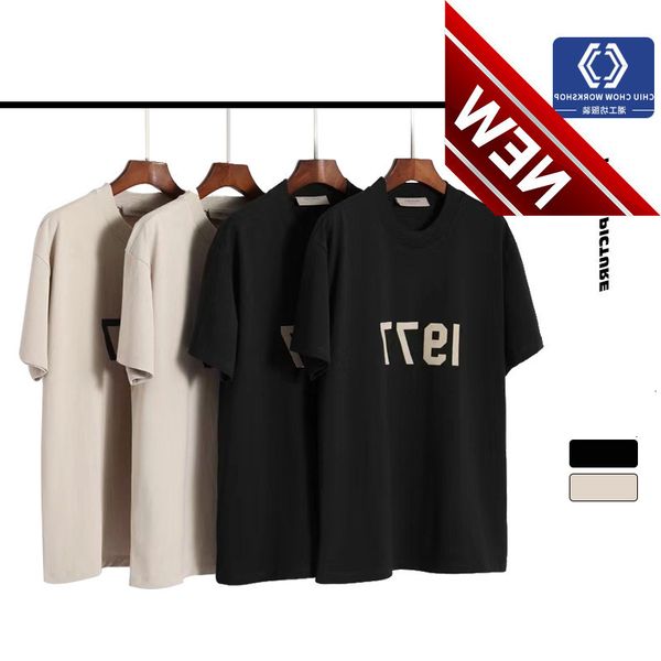 

essentials parent-child fog fashion summer men's short sleeved cotton t-shirt 1977, White;black