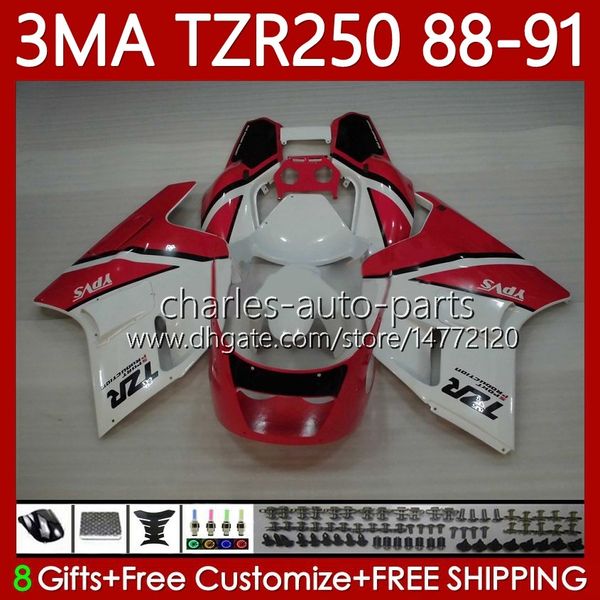 Kit carenti per Yamaha TZR-250 TZR250 TZR 250 R RS RR 88 89 90 91 ABS Bodywork 115No.68 YPVS 3mA TZR250R TZR250RR 1988 1989 1990 1991 TZR250-R 88-91 Moto Body Red Bianco Nuovo