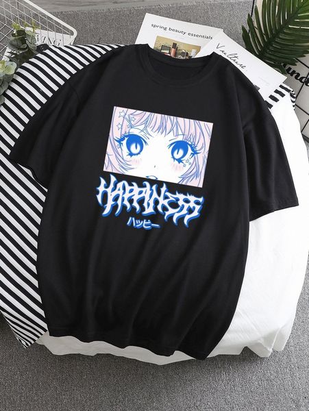 

men japanese letter & figure graphic tee e5gl#, White;black