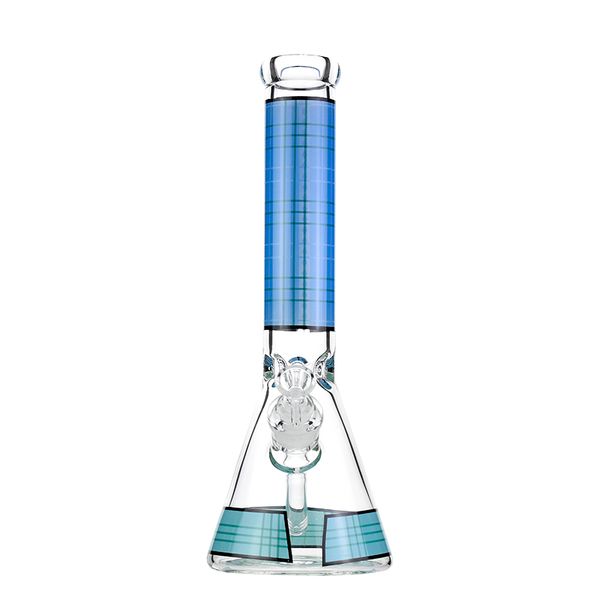 Bong in vetro con becher azzurro da 14,3 pollici: Cool Horizon, percolatore downstem diffuso, giunto femmina da 14 mm