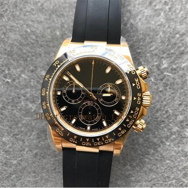 

dj factory men watch waterproof chronograph satch 40mm 116520 116500ln ceramic bezel rubber mechanical automatic watches, Slivery;brown