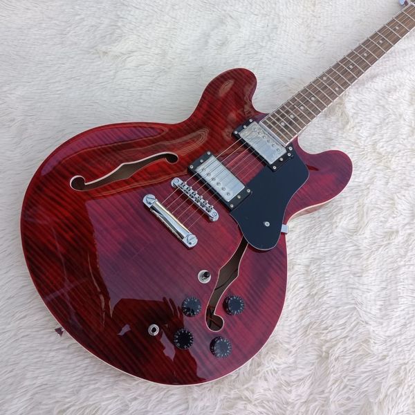 

jazz guitar wine red electric guitar semi hollow electric guitar