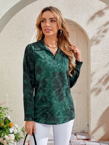 

emery rose tie dye blouse l7ei#, White