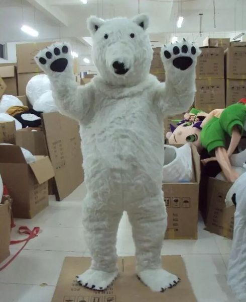 Halloween Polar Urso Mascot Traje De Alta Qualidade Personalizar Animal Animal Anime Tema Caráter Adulto Tamanho Do Natal Carnaval Fantasia Vestido