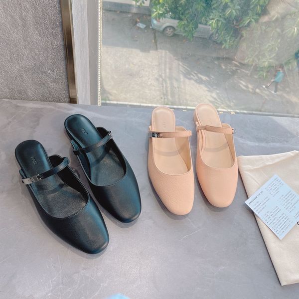 

leather slippers fashion breathable flat solid color sandals, Black