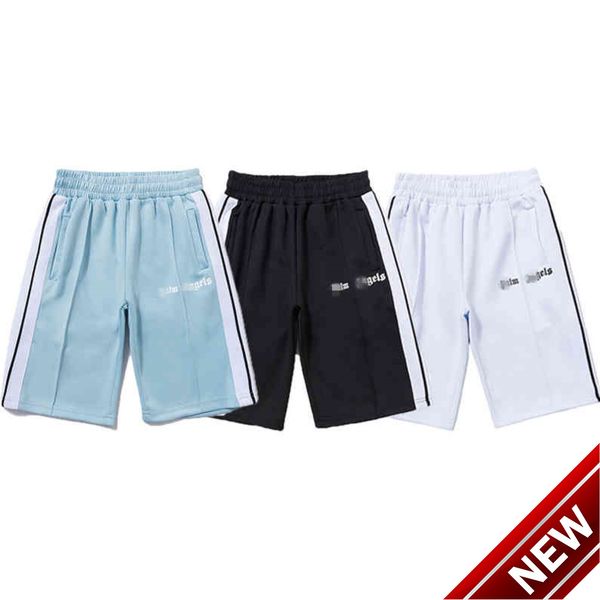 

palm street fashion angel letters couple sports casual shorts men's and women's straight string elastic high street pants ijfv, White;black
