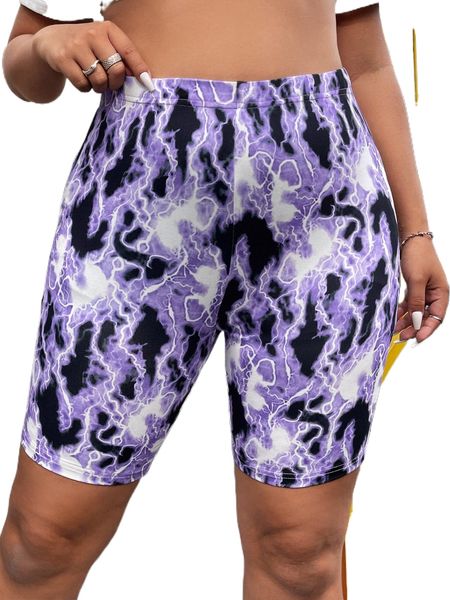 

plus tie dye biker shorts l4dz#, Black