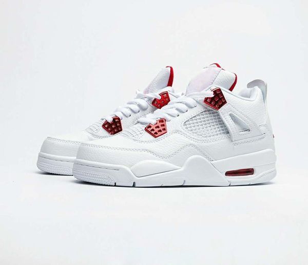 

shoes 4 red metallic white silver university